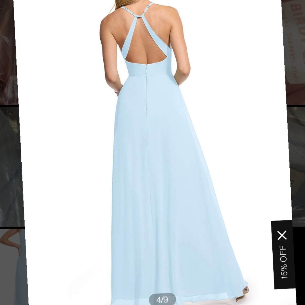 Azazie Davis Dress - Sky Blue Chiffon